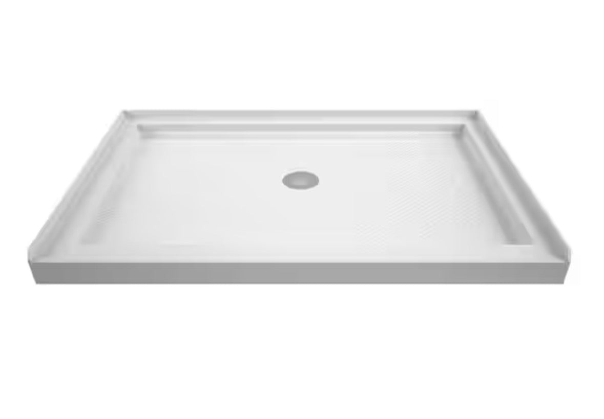 SlimLine 42 in.x 36 in. Single Threshold Alcove Shower Pan Base in White with Center Drain