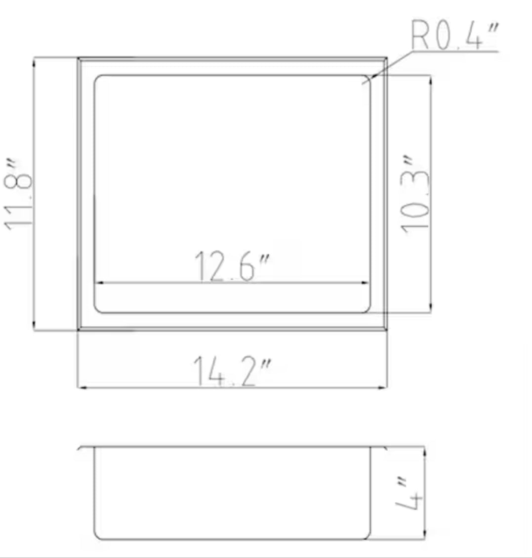 14 in. W x 12 in. H x 4 in. D 18-Gauge Stainless Steel Bathroom Shower Wall Niche in Matte Black