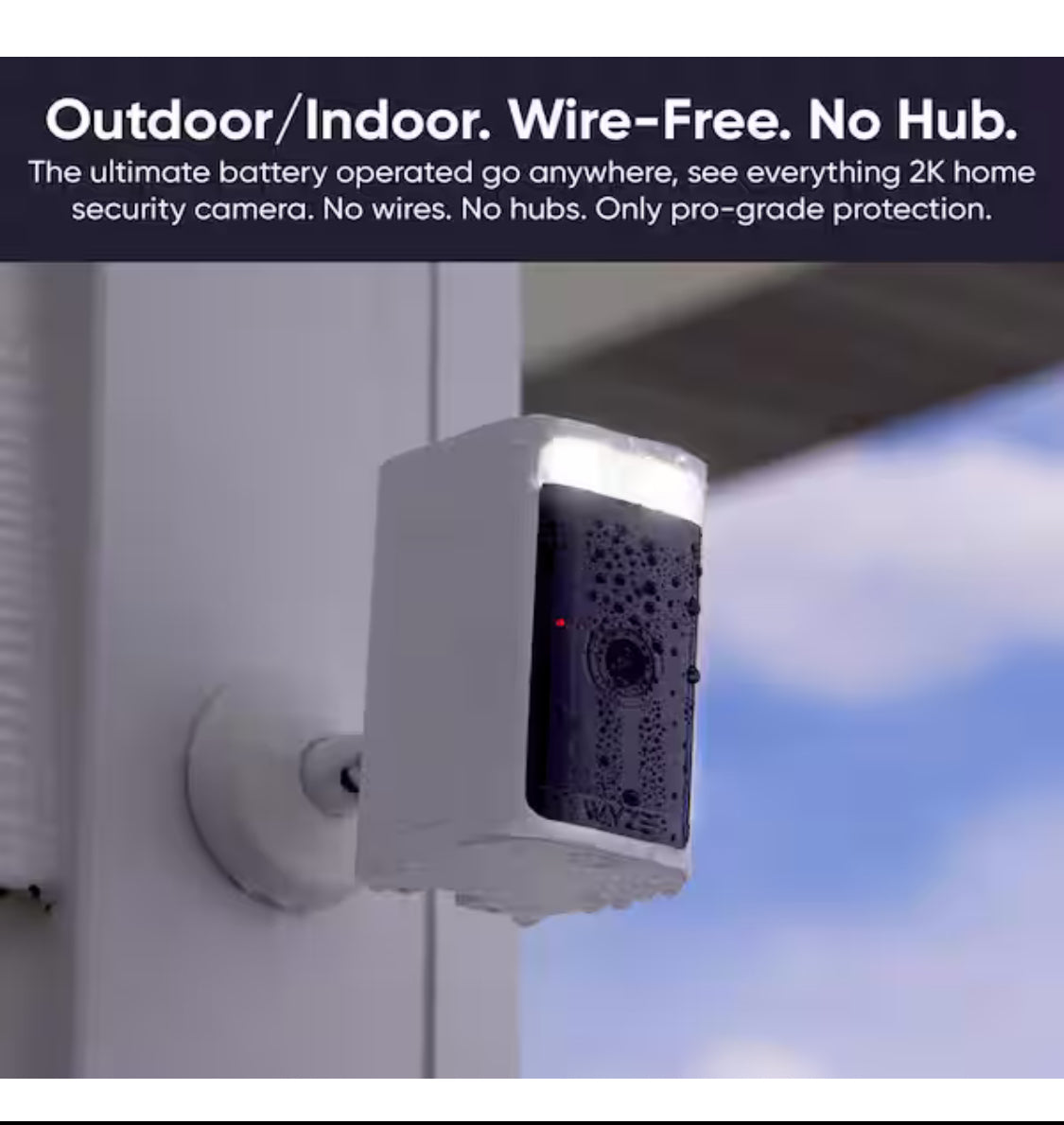 Battery Cam Pro 2-Pack, Wireless Indoor/Outdoor Home Security Camera, 2k HD Color Night Vision and Built-In Spotlight