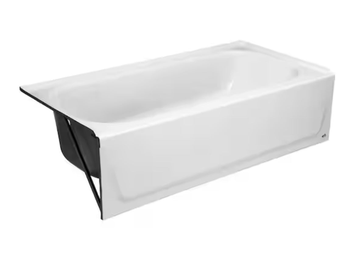 Maui 60 in. x 30 in. Alcove Soaking Bathtub with Left Drain in White