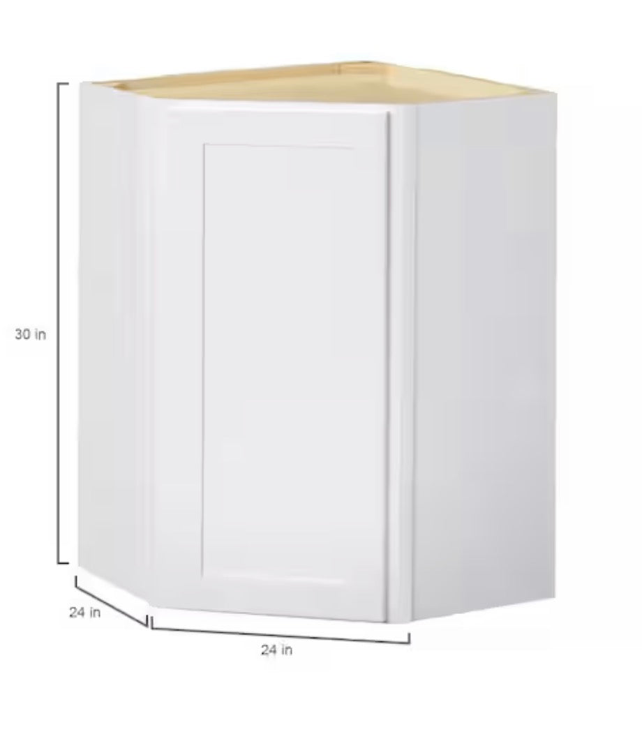 Avondale Shaker Alpine White Ready to Assemble Plywood 24 in Wall Corner Kitchen Cabinet (24 in W x 30 in H x 24 in D)