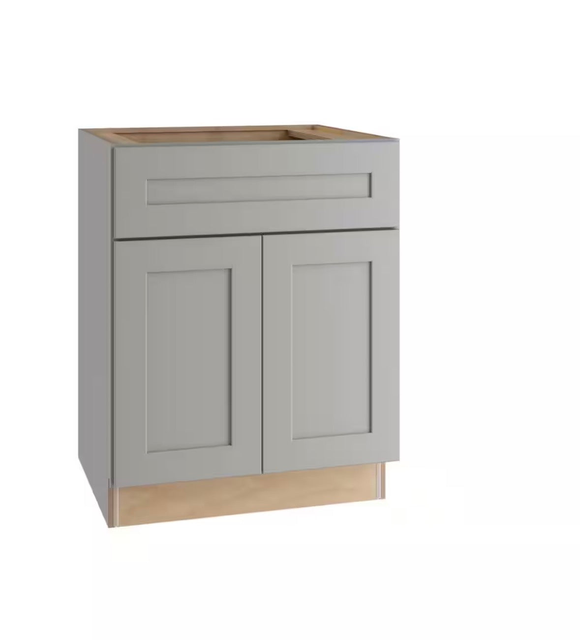 30 in. W x 24 in. D x 34.5 in. H Ready to Assemble Plywood Shaker Sink Base Kitchen Cabinet in Dove Gray