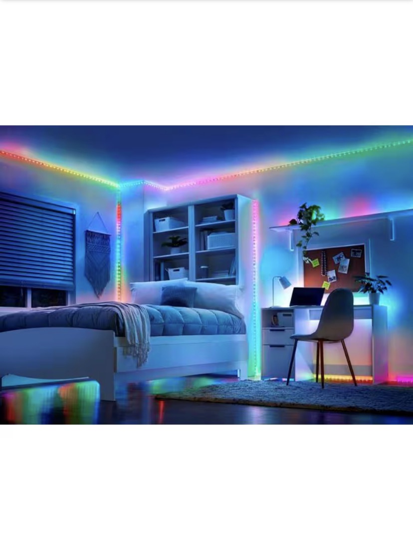16.4FT RGBWIC Dynamic Color Changing Dimmable Linkable Plug-In LED Strip Light with Remote Control