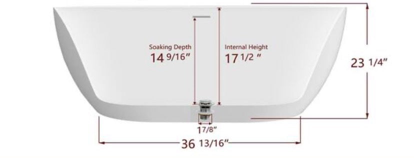 Hyui 47 in. L x 27.5 in. Soaking Bathtub Acrylic Tubs Stand Alone Oval Free Standing Small Tub Freestanding White