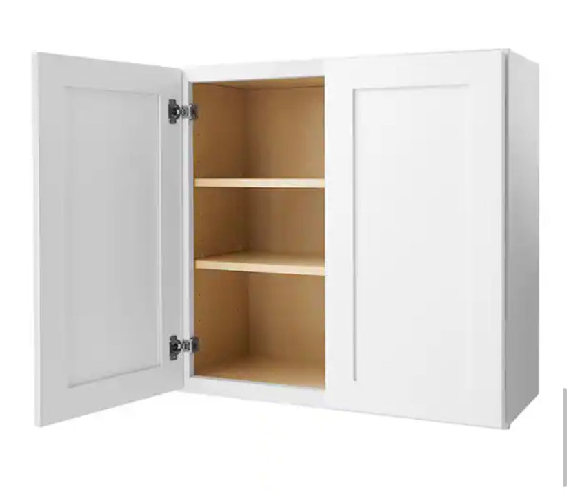 Avondale Shaker Alpine White Ready to Assemble Plywood 36 in Wall Kitchen Cabinet (36 in W x 30 in H x 12 in D)