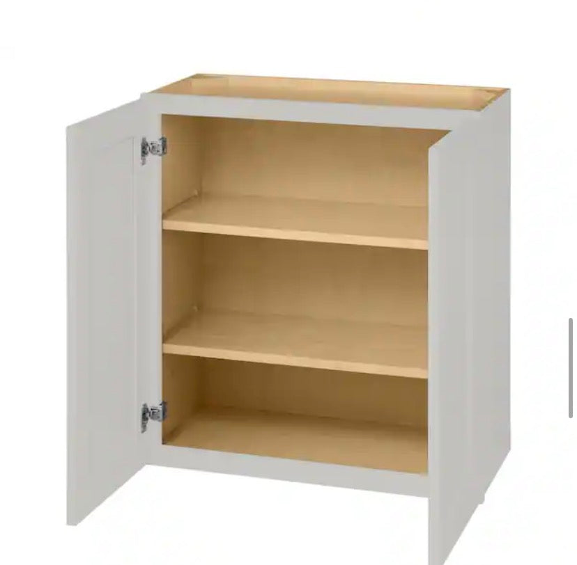 Avondale 27 in. W x 12 in. D x 30 in. H Ready to Assemble Plywood Shaker Wall Kitchen Cabinet in Dove Gray