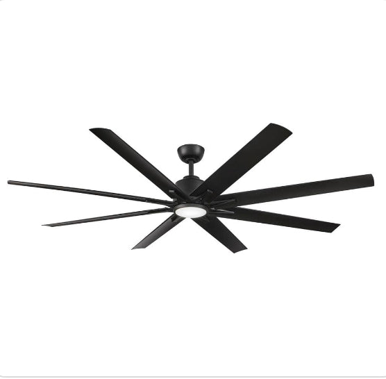 Kensgrove II 72 in. Indoor/Outdoor Integrated LED CCT Matte Black Smart Ceiling Fan with Remote Powered by Hubspace