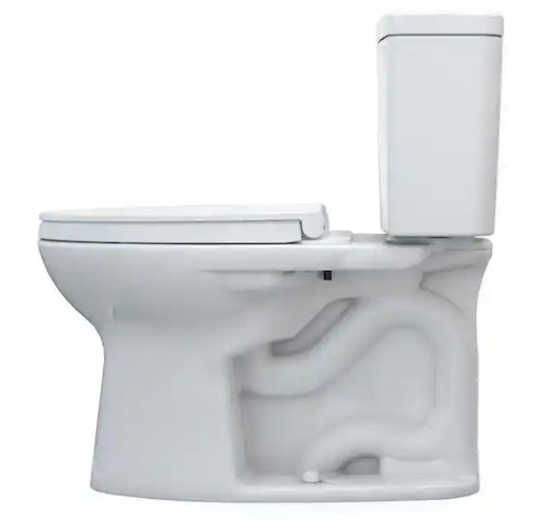 Drake Modern 2-Piece 1.28 GPF Single Flush Elongated ADA Comfort Height Toilet in Cotton White, SoftClose Seat Included