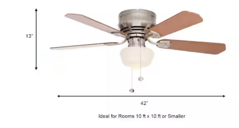 Middleton 42 in. LED Indoor Brushed Nickel Ceiling Fan with Light Kit