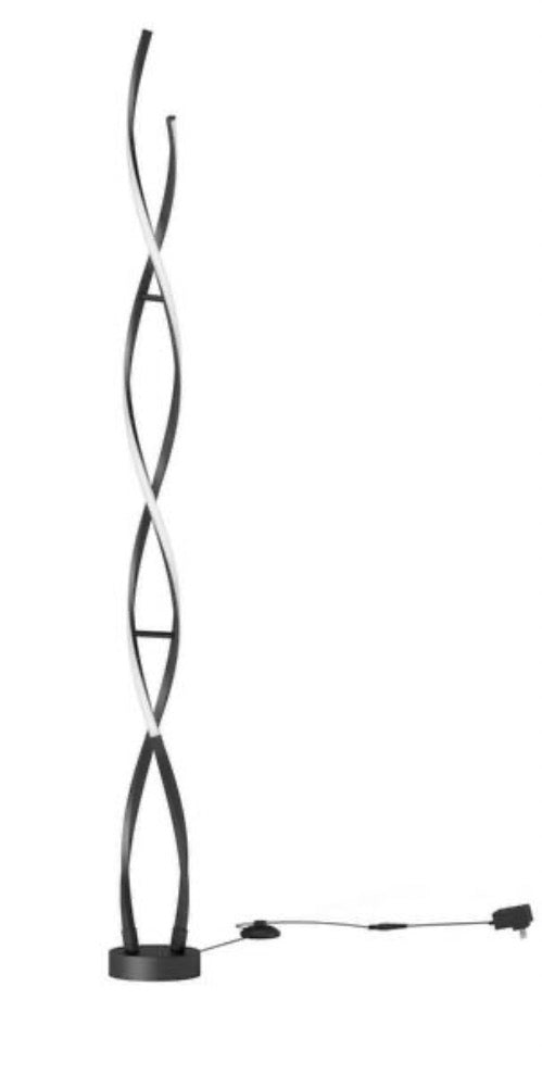 Swirl 59 in. Black Modern 1-Light Dimmable Integrated LED Standard Floor Lamp for Living Room