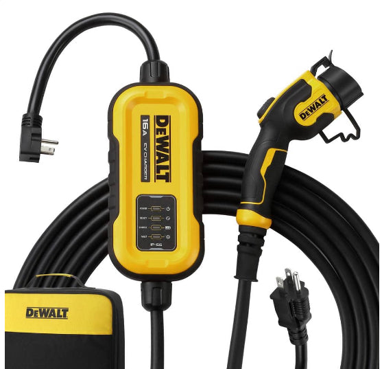 Level-2 Portable Electric Vehicle EV Charger up to 16 Amps, 120-240-Volt AC 3.8 KW, 25 Ft. Cable, Weatherproof