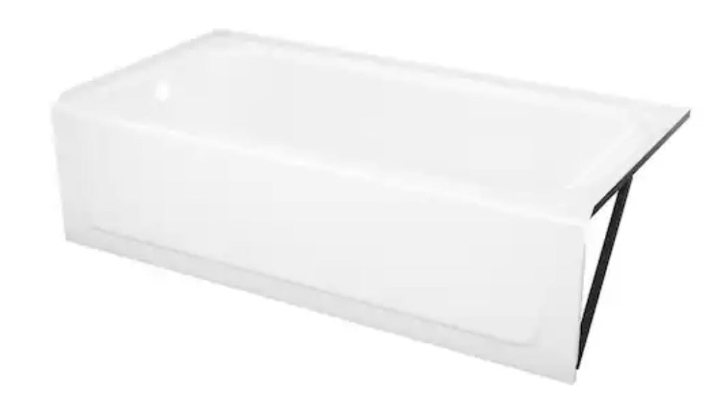Mauicast 60 in. x 30 in. Rectangular Alcove Soaking Bathtub with Left Drain in White