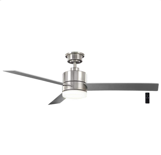 Madison 52 in. Integrated LED Brushed Nickel Ceiling Fan with Light and Remote Control with Color Changing Technology