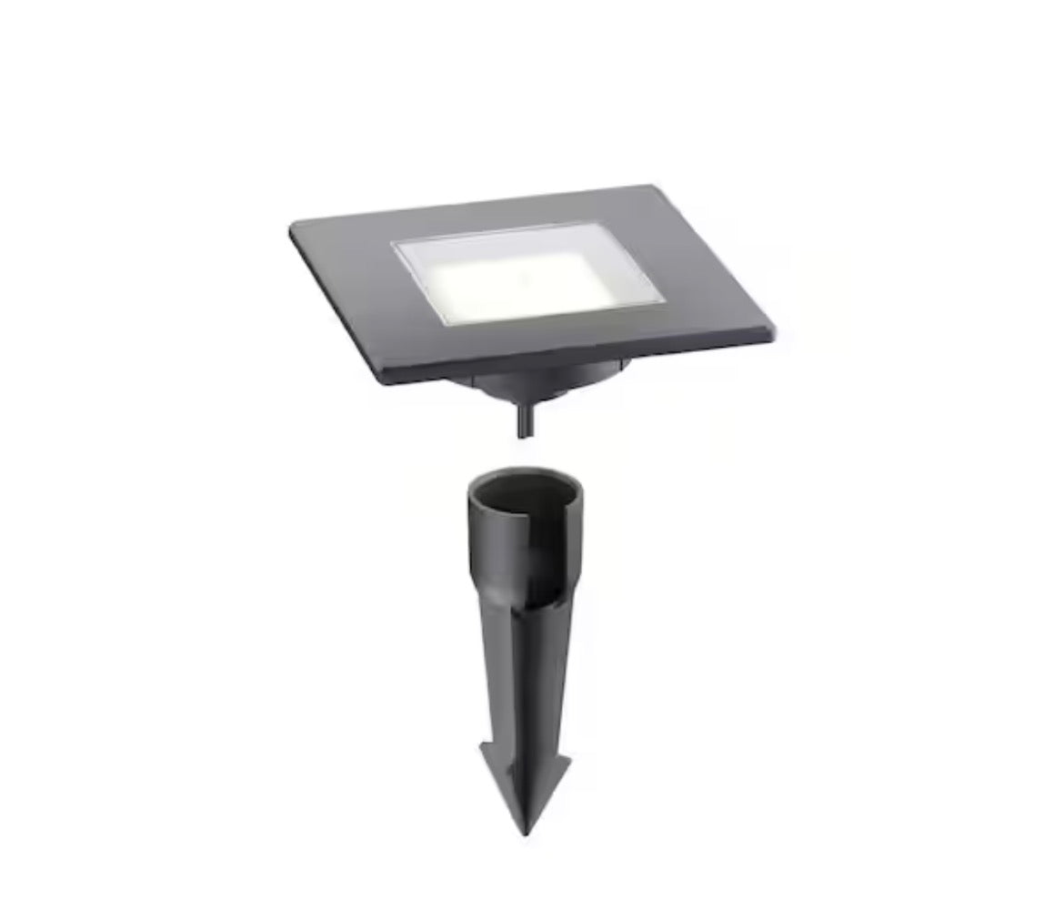 150 Lumen Low Voltage Black Hardwired Integrated LED Square Outdoor InGround Stair Light