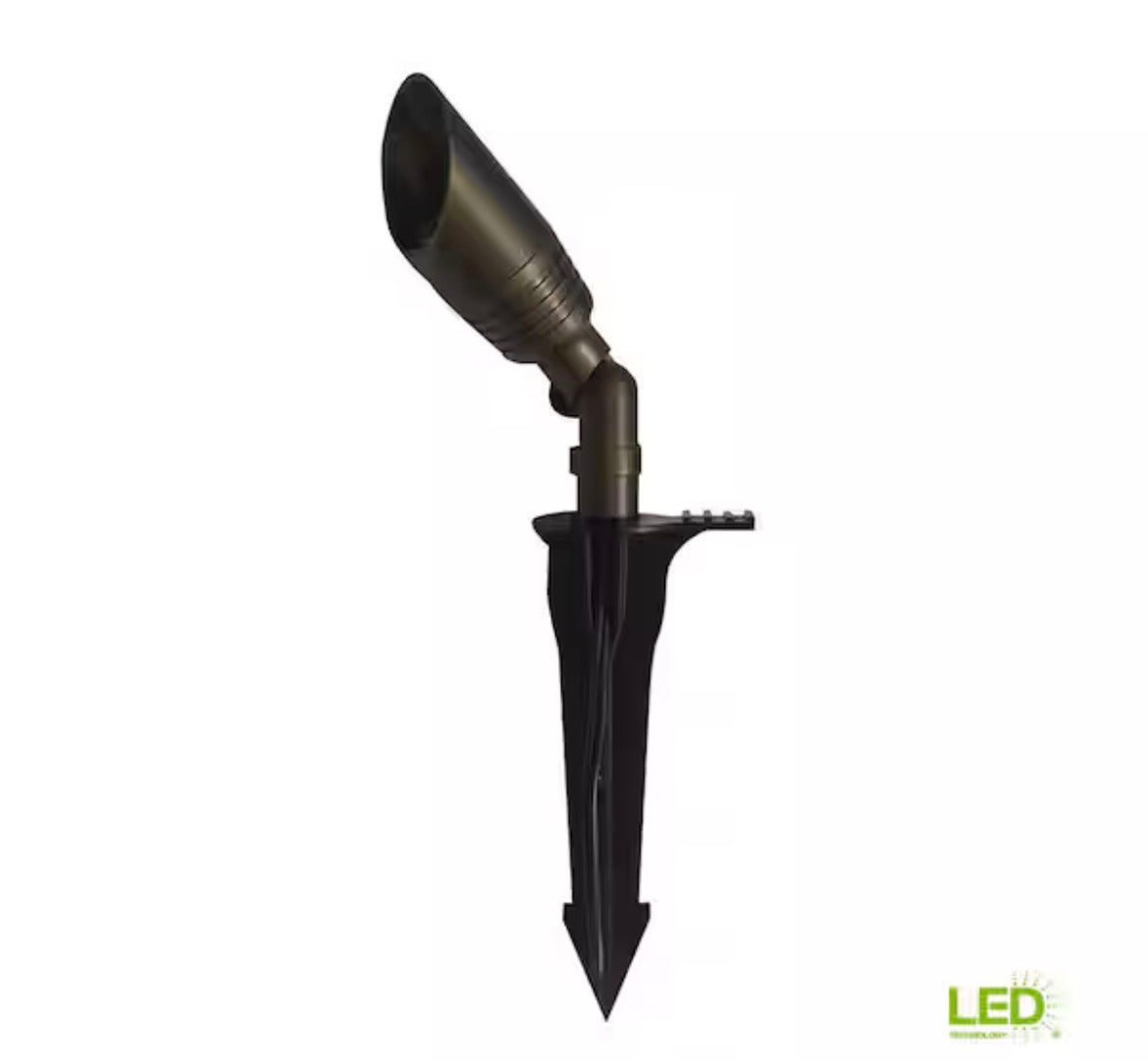 35-Watt Equivalent Low Voltage Brass Integrated LED 2700K Warm White Outdoor Landscape Spot Light