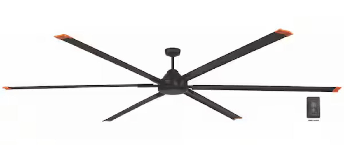 High Velocity 10 ft. Indoor/Outdoor Matte Black Ceiling Fan with Wall Control Included