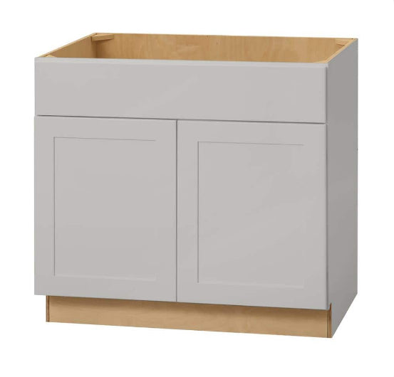 Avondale 36 in. W x 24 in. D x 34.5 in. H Ready to Assemble Plywood Shaker Sink Base Kitchen Cabinet in Dove Gray