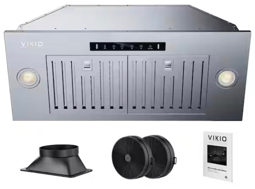 28 in. 900 CFM Convertible Insert Range Hood in Stainless Steel with LED 4-Speed Gesture Sensing and Touch Control Panel