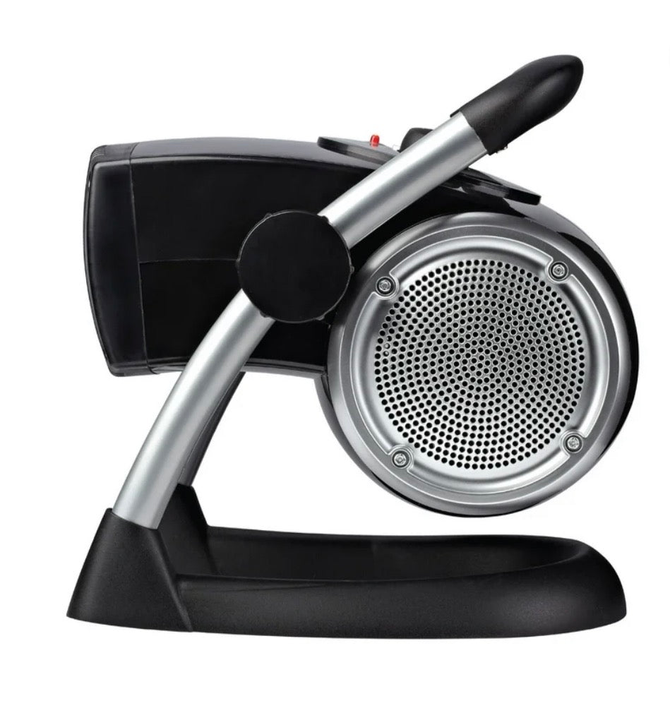 1500W 11.75 in. Black Electric Utility Ceramic Space Heater with Pivoting Head, 2 Heat Settings and Fan Only Mode