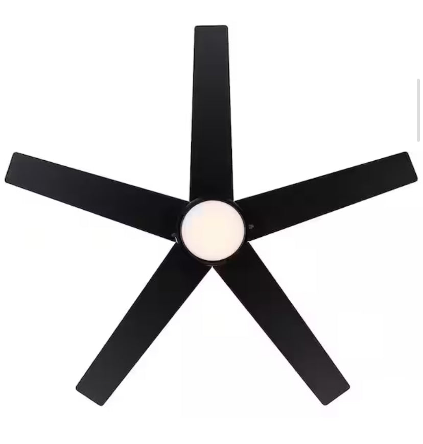 Mena 44 in. LED Indoor/Outdoor Matte Black Ceiling Fan with Light Kit and Reversible Blades Included
