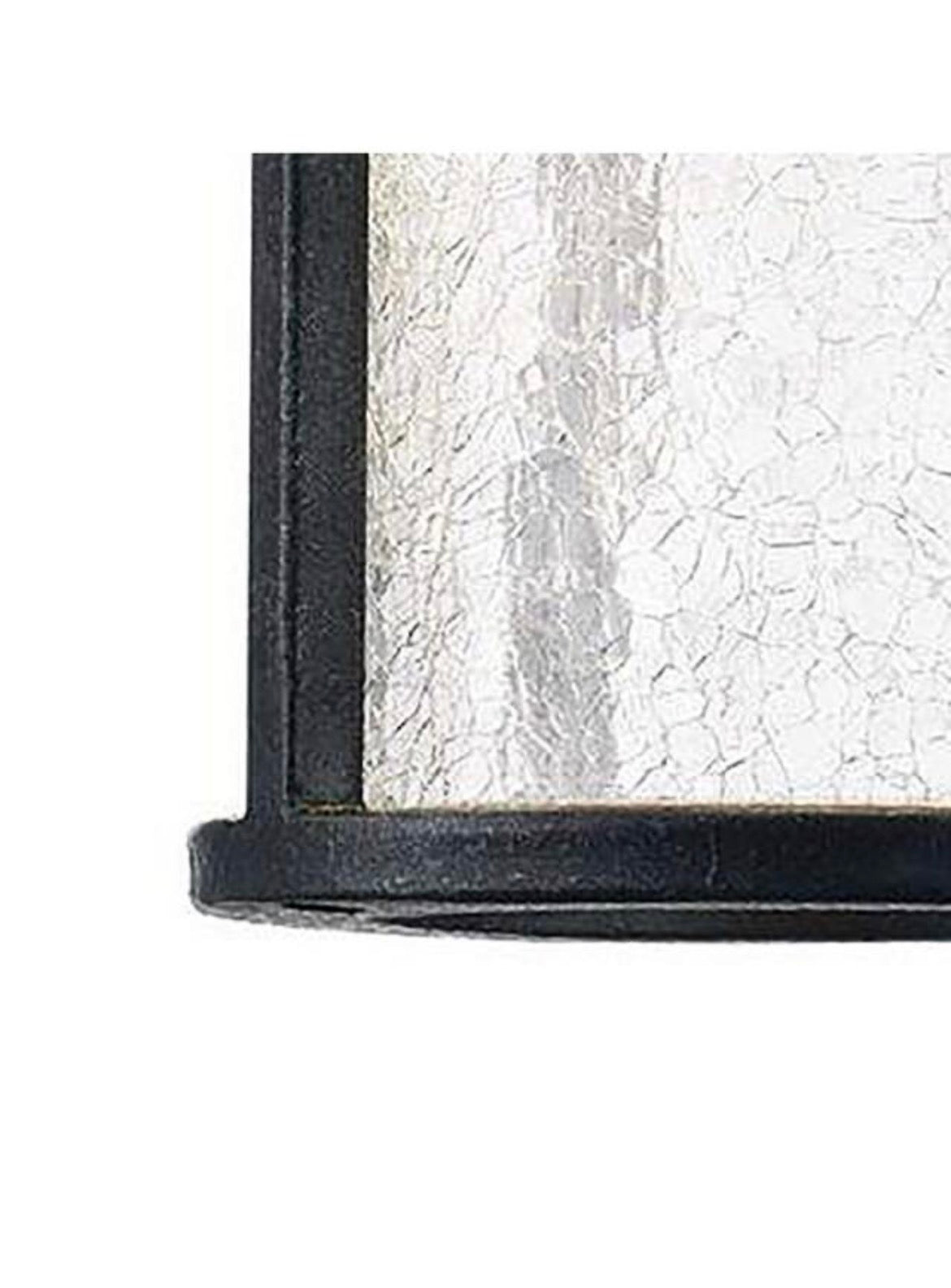 Westbury 8.5 in. Aged Iron Small LED Outdoor Wall Light Fixture Sconce with Clear Crackled Glass