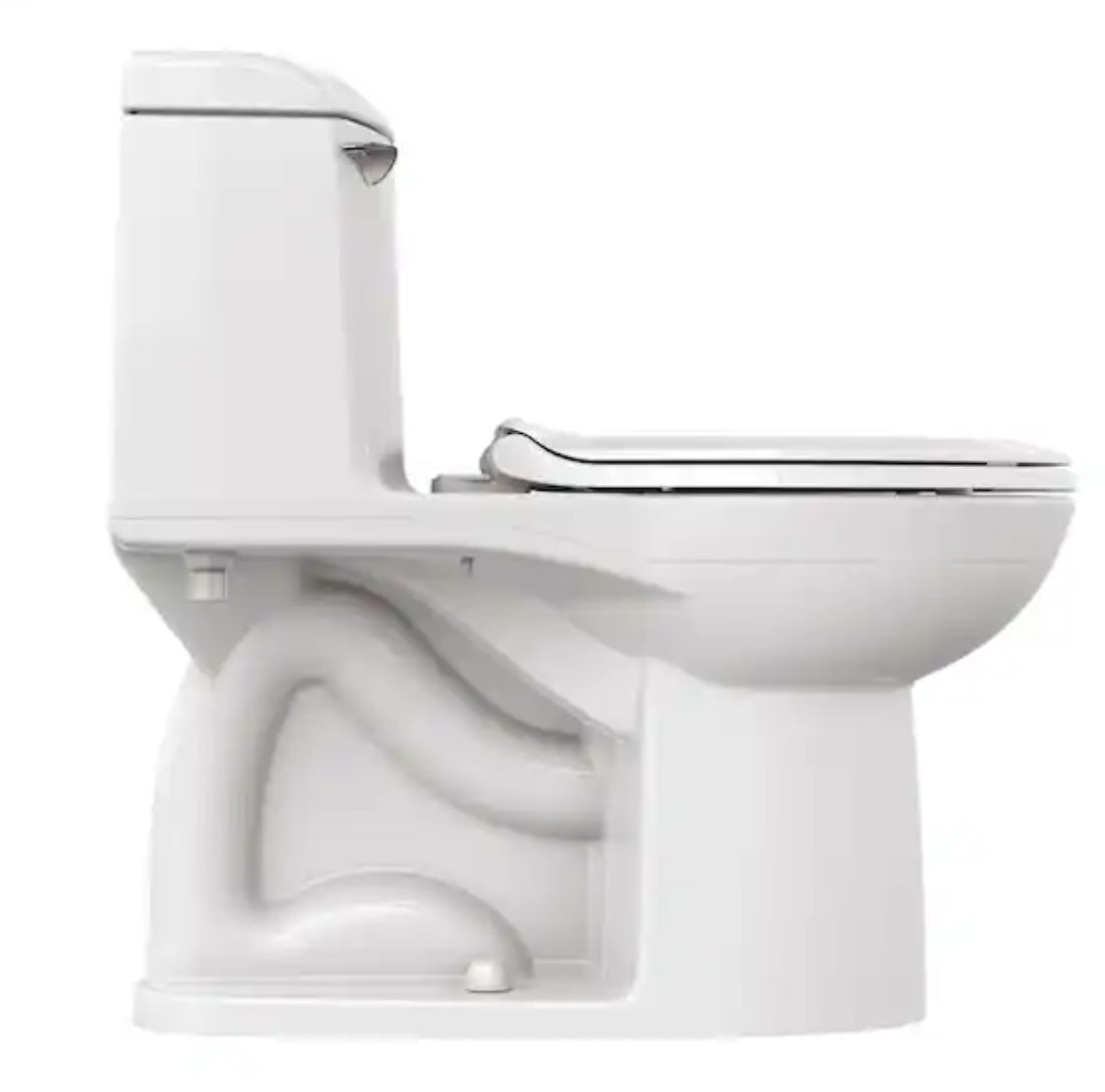 Champion Four 1-Piece 1.6 GPF Single Flush Elongated Toilet in White, Seat Included
