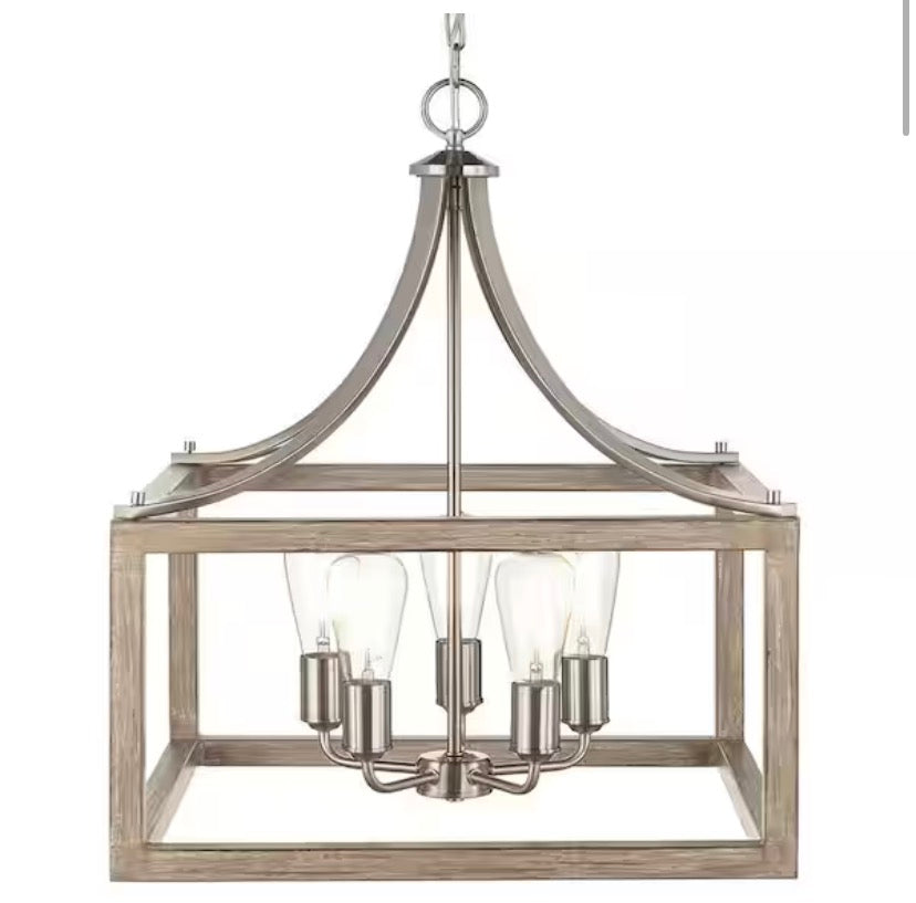 Brielle 60-Watt 1-Light Matte Black Shaded Pendant Light with Cage Shade