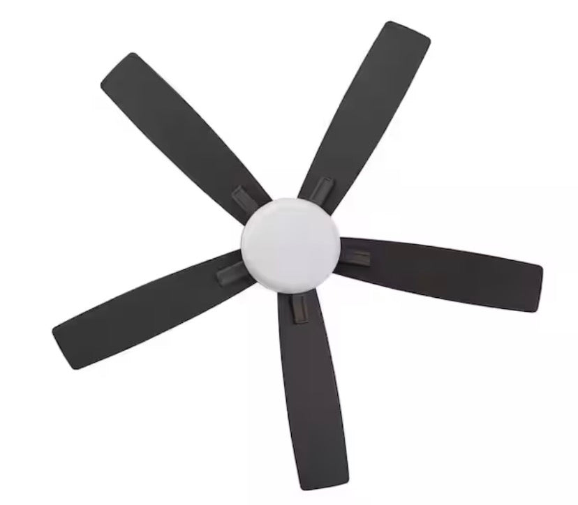 Gazebo IV 52 in. Indoor/Outdoor Flat Bronze Downrod Mount Ceiling Fan with Remote and Light Kit with 2-Bulbs Included