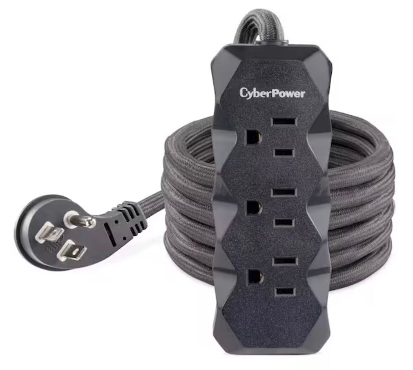6 ft. 3-Outlet Surge Protector Gray