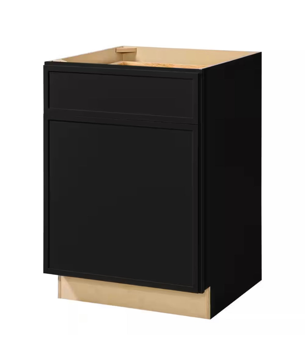 Leyton 24 in. W x 24 in. D x 34.5 in. H Ready to Assemble Plywood Slim Shaker Base Kitchen Cabinet in Raven Black