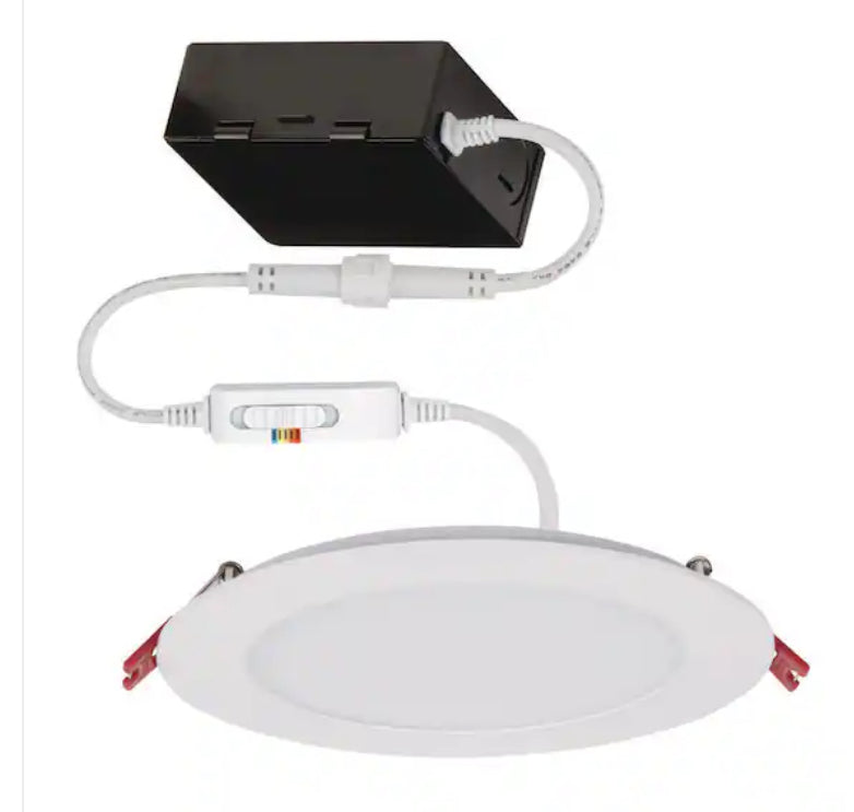 Ultra Slim 6 in. Adjustable CCT Canless New Construction & Remodel IC Rated Indoor/Outdoor LED Recessed Light Kit