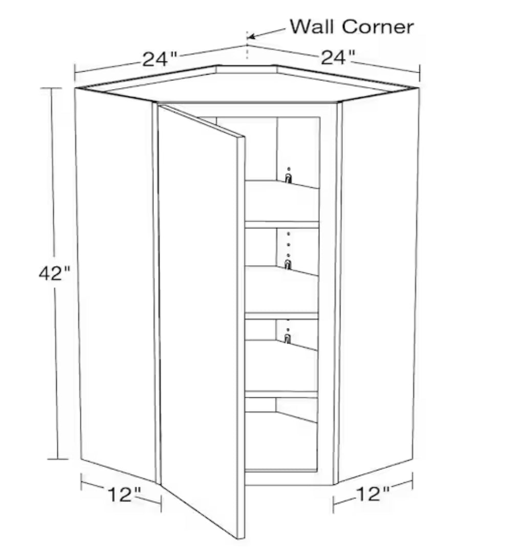 Franklin 24 in. W x 12 in. D x 42 in. H Assembled Plywood Wall Corner Kitchen Cabinet in Verdant Green with Soft Close