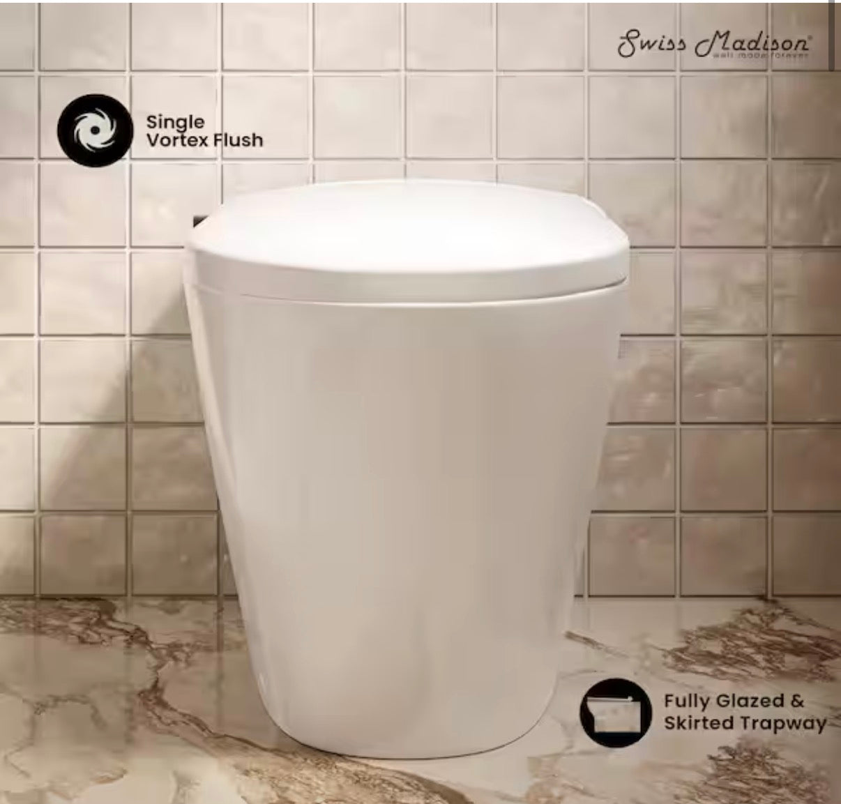 Hugo H Power Flush 1-Piece Toilet 12 in. Rough-in 1.1GPF Elongated Non-Electric ADA Toilet w/ Integrated Tank and Bidet