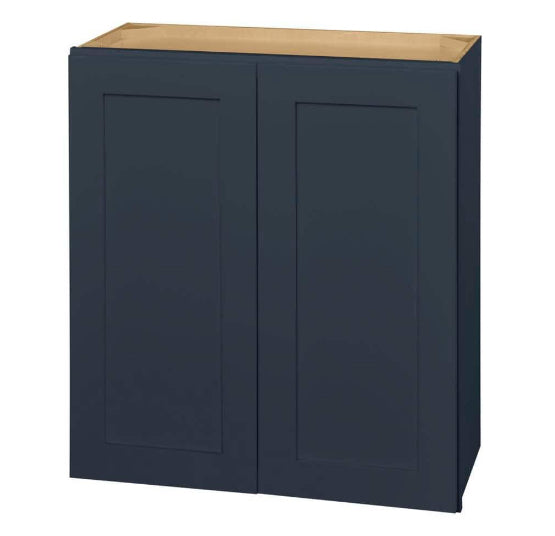 Avondale 27 in. W x 12 in. D x 30 in. H Ready to Assemble Plywood Shaker Wall Kitchen Cabinet in Ink Blue