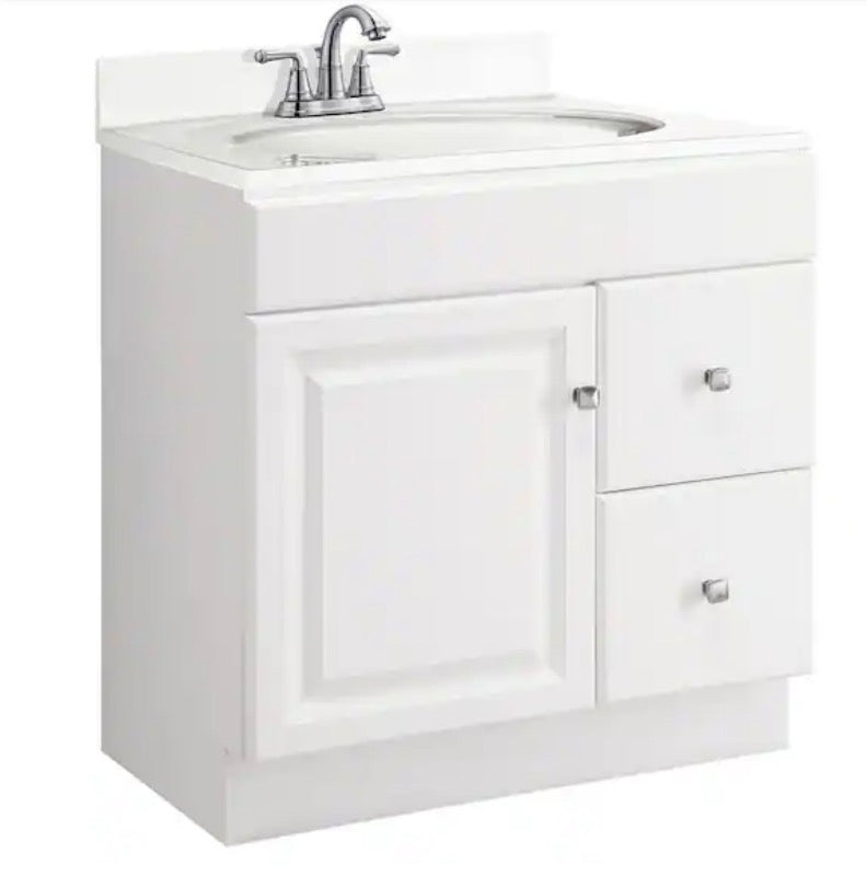 Wyndham 30 in. W x 18 in. D Unassembled Bath Vanity Cabinet Only in White Semi-Gloss