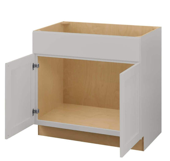 Avondale 36 in. W x 24 in. D x 34.5 in. H Ready to Assemble Plywood Shaker Sink Base Kitchen Cabinet in Dove Gray