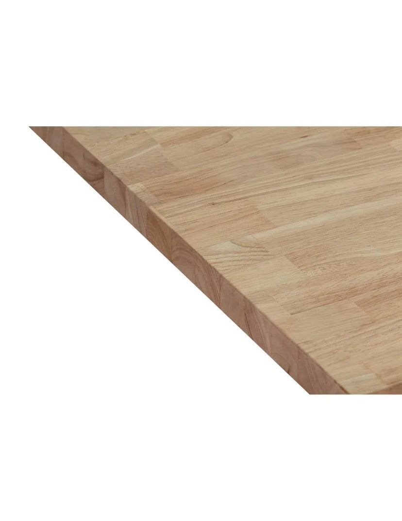 6 ft. L x 39 in. D Unfinished Hevea Butcher Block Island Countertop in With Standard Edge