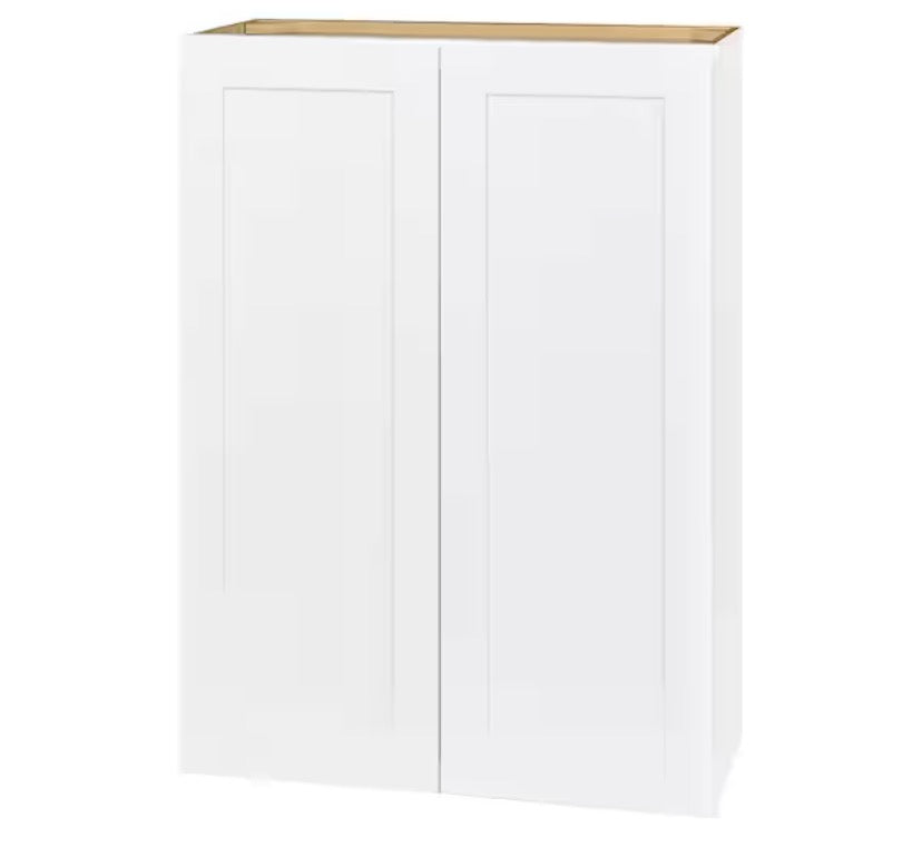 Avondale 30 in. W x 12 in. D x 42 in. H Ready to Assemble Plywood Shaker Wall Kitchen Cabinet in Alpine White