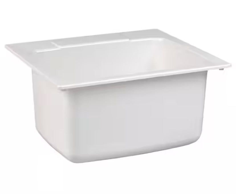 22 in. x 25 in. x 13.75 in. Molded Fiberglass Drop in Utility Sink in White