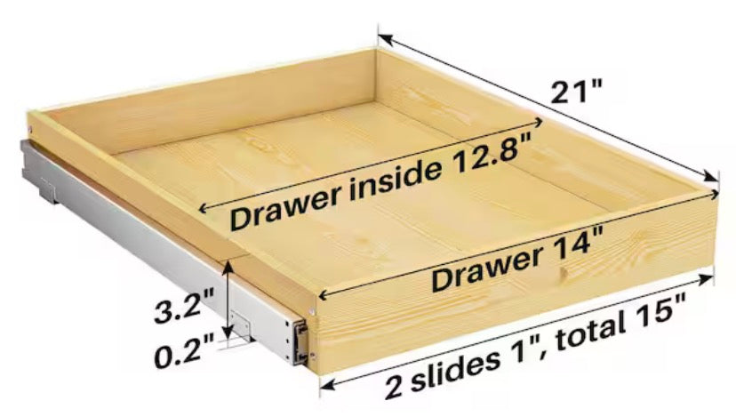 Pull Out Standing Cabinet Organizer, Soft Close Wood Slide Out Drawers for Pots, Full Extension Roll Out Kitchen Shelves