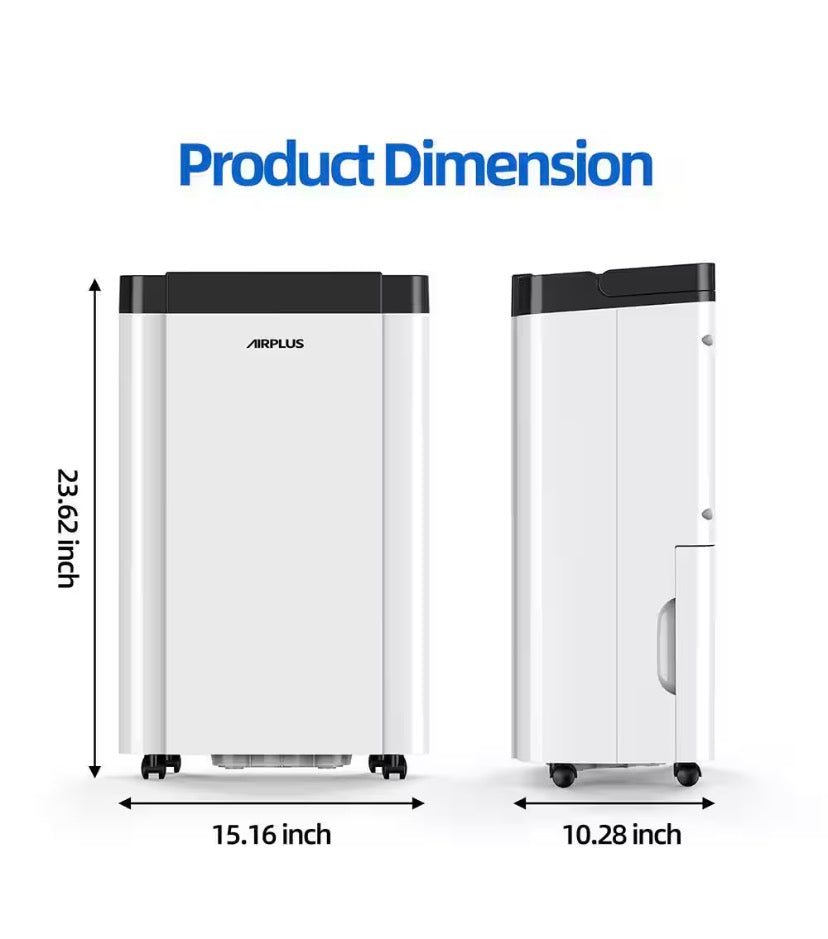 50 pt. 4,500 sq. ft. Dehumidifier for Basement with Drain Hose, Bucket, 35dB Sleep Mode, Continuous Run, Timer (White)