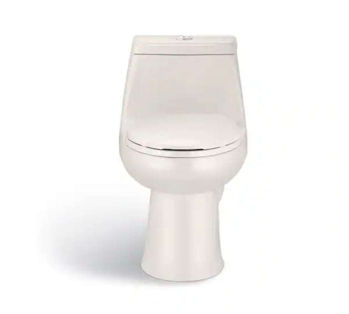 1-Piece 1.1 GPF/1.6 GPF High Efficiency Dual Flush Elongated All-in-One Toilet in Biscuit