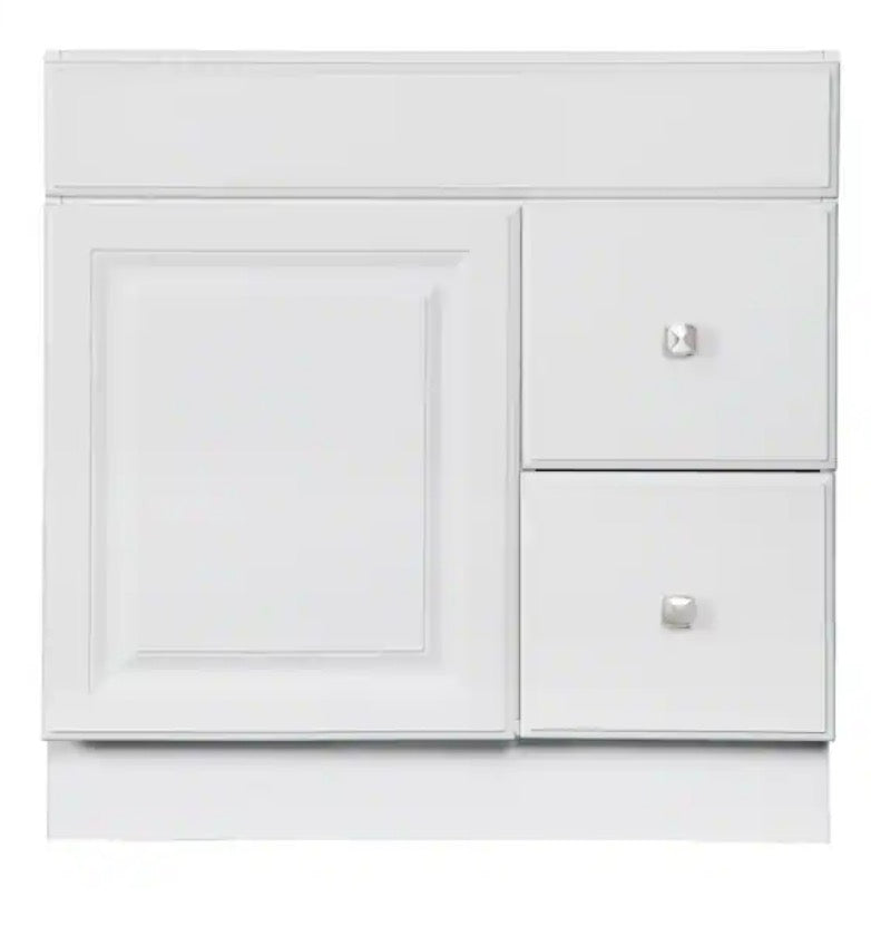 Wyndham 30 in. W x 18 in. D Unassembled Bath Vanity Cabinet Only in White Semi-Gloss
