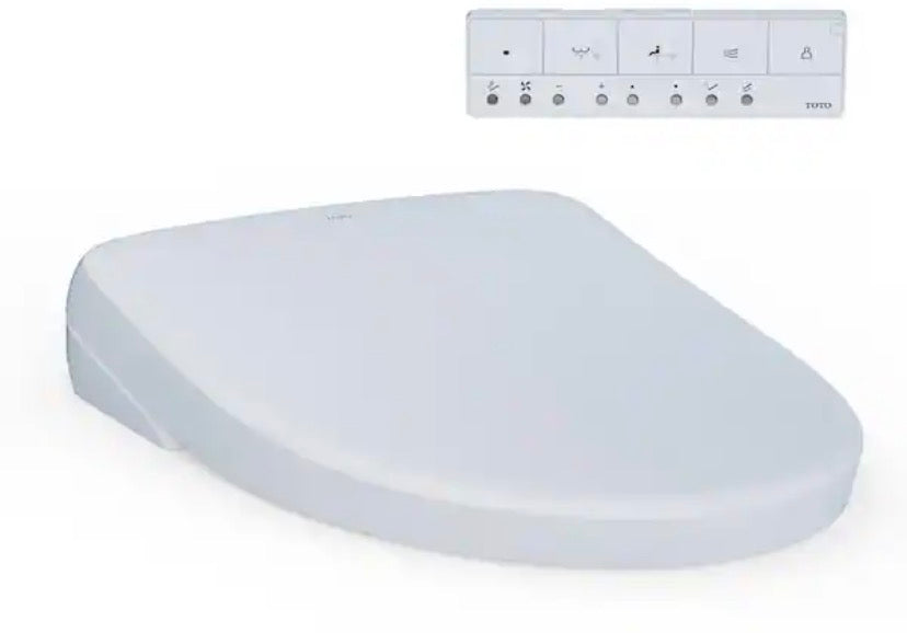 S7A Washlet Elongated Electric Heated Bidet Seat with Contemporary Lid in Cotton White