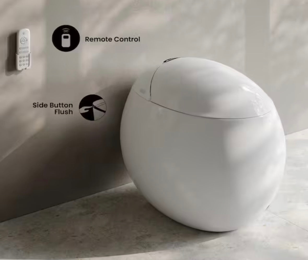 Plaisir Smart 1-Piece 1.28 GPF Single Flush Toilet in Glossy White