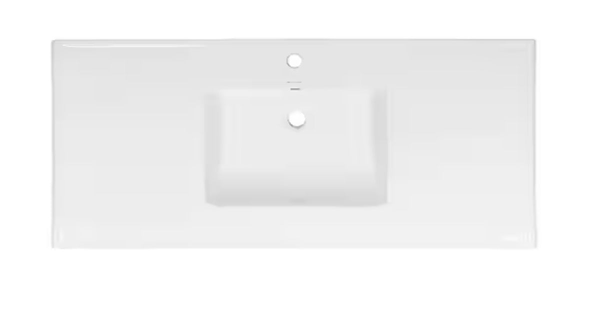 47.56 in. W x 18.31 in. D Ceramic Vanity Top in Glossy White
