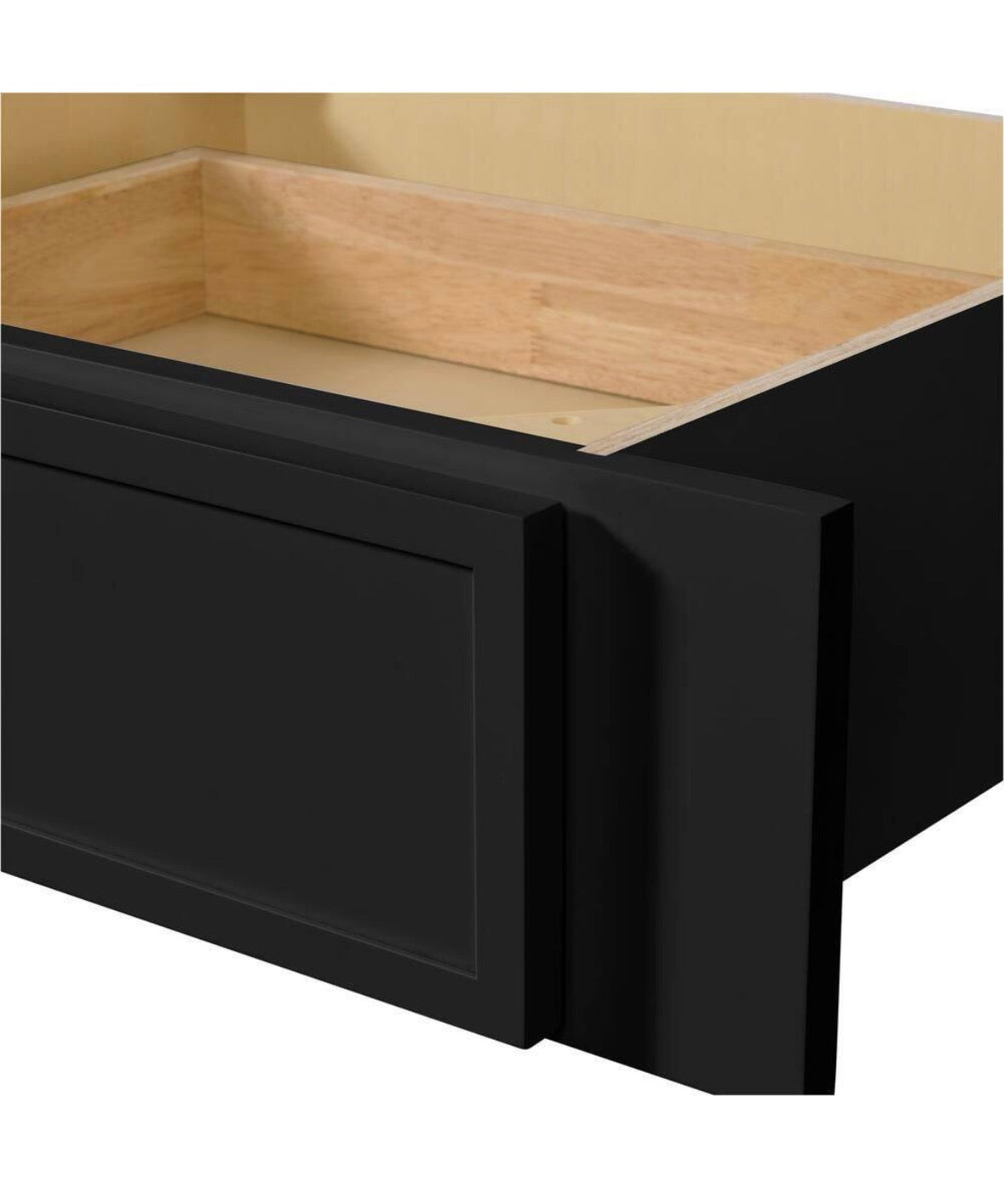Leyton 30 in. W x 21 in. D x 7.5 in. H Ready To Assemble Plywood Slim Shaker Knee Drawer Base Cabinet in Raven Black