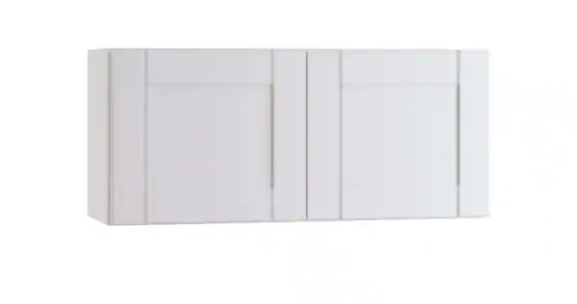 Richmond Verona White Plywood Shaker Ready to Assemble Wall Kitchen Cabinet with Soft Close 30 in.x 12 in. x 12 in.