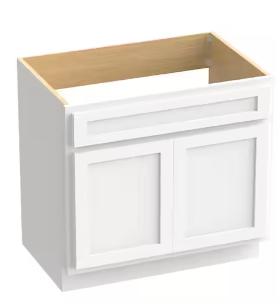 30 in. W x 21 in. D x 32.5 in. H 2-Doors Bath Vanity Cabinet Only in White