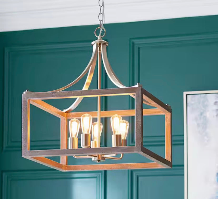 Brielle 60-Watt 1-Light Matte Black Shaded Pendant Light with Cage Shade